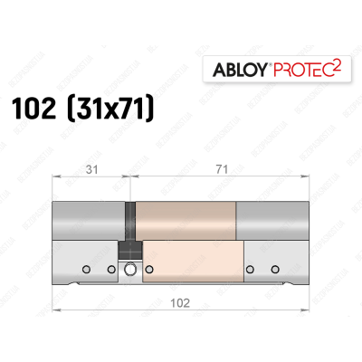 Цилиндр ABLOY PROTEC-2 102 мм (31x71), ключ-ключ