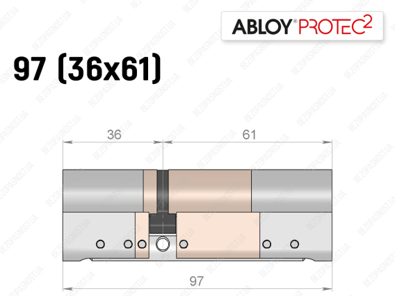 Циліндр ABLOY PROTEC-2 97 мм (36x61), ключ-ключ