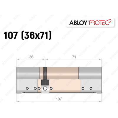 Цилиндр ABLOY PROTEC-2 107 мм (36x71), ключ-ключ