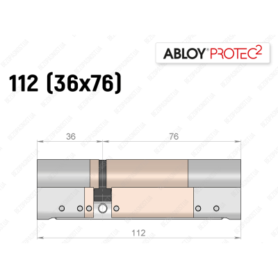 Цилиндр ABLOY PROTEC-2 112 мм (36x76), ключ-ключ