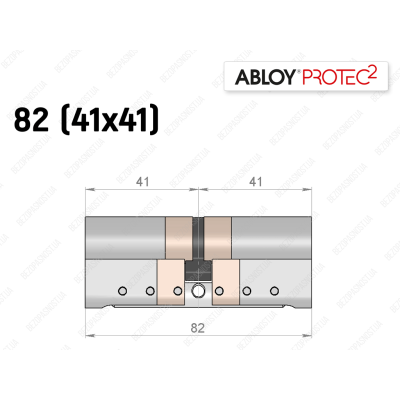 Циліндр ABLOY PROTEC-2 82 мм (41x41), ключ-ключ