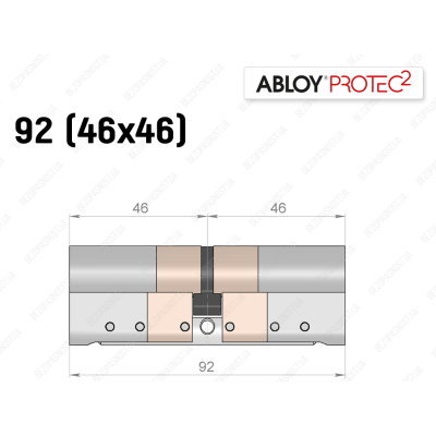 Цилиндр ABLOY PROTEC-2 92 мм (46x46), ключ-ключ