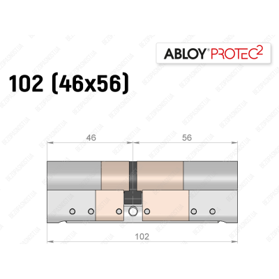 Цилиндр ABLOY PROTEC-2 102 мм (46x56), ключ-ключ