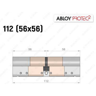 Цилиндр ABLOY PROTEC-2 112 мм (56x56), ключ-ключ