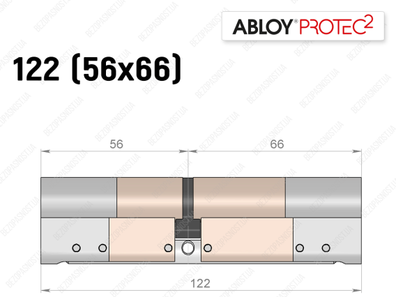Циліндр ABLOY PROTEC-2 122 мм (56x66), ключ-ключ
