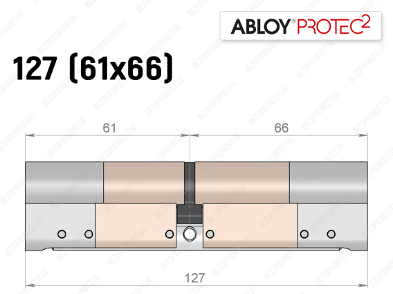 Цилиндр ABLOY PROTEC-2 127 мм (61x66), ключ-ключ