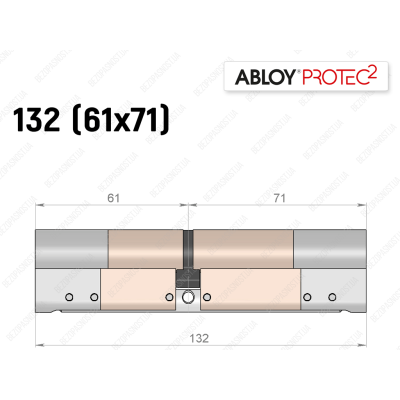 Циліндр ABLOY PROTEC-2 132 мм (61x71), ключ-ключ Циліндр ABLOY PROTEC-2 132 мм (61x71), ключ-ключ