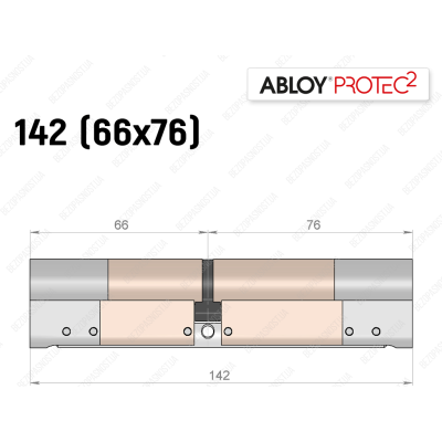 Циліндр ABLOY PROTEC-2 142 мм (66x76), ключ-ключ