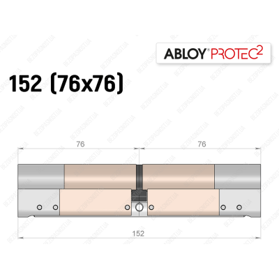 Циліндр ABLOY PROTEC-2 152 мм (76x76), ключ-ключ