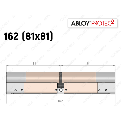 Цилиндр ABLOY PROTEC-2 162 мм (81x81), ключ-ключ