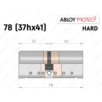 Циліндр ABLOY PROTEC-2 HARD 78 мм (37Hx41), ключ-ключ