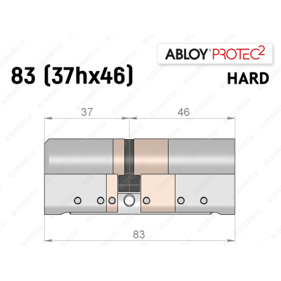 Цилиндр ABLOY PROTEC-2 HARD 83 мм (37Hx46), ключ-ключ