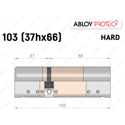 Цилиндр ABLOY PROTEC-2 HARD 103 мм (37Hx66), ключ-ключ