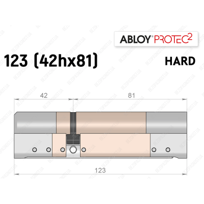 Циліндр ABLOY PROTEC-2 HARD 123 мм (42Hx81), ключ-ключ