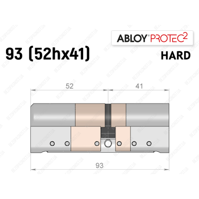Цилиндр ABLOY PROTEC-2 HARD 93 мм (52Hx41), ключ-ключ
