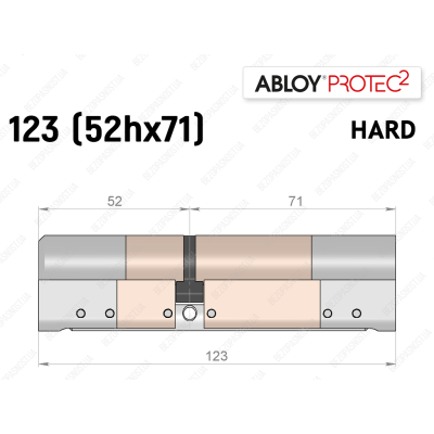 Циліндр ABLOY PROTEC-2 HARD 123 мм (52Hx71), ключ-ключ