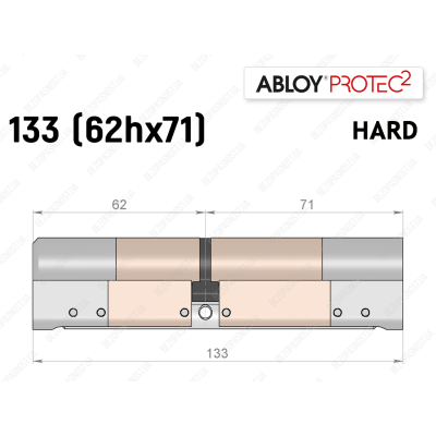 Цилиндр ABLOY PROTEC-2 HARD 133 мм (62Hx71), ключ-ключ