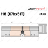 Цилиндр ABLOY PROTEC-2 HARD 118 мм (67Hx51T), с тумблером