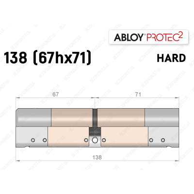 Цилиндр ABLOY PROTEC-2 HARD 138 мм (67Hx71), ключ-ключ