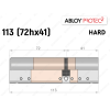 Цилиндр ABLOY PROTEC-2 HARD 113 мм (72Hx41), ключ-ключ
