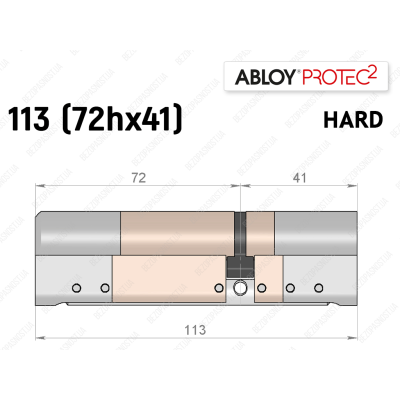Циліндр ABLOY PROTEC-2 HARD 113 мм (72Hx41), ключ-ключ