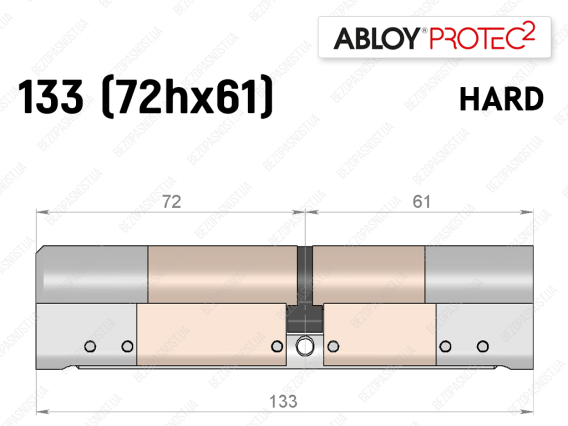 Цилиндр ABLOY PROTEC-2 HARD 133 мм (72Hx61), ключ-ключ