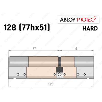 Цилиндр ABLOY PROTEC-2 HARD 128 мм (77Hx51), ключ-ключ