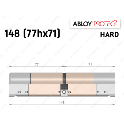 Цилиндр ABLOY PROTEC-2 HARD 148 мм (77Hx71), ключ-ключ