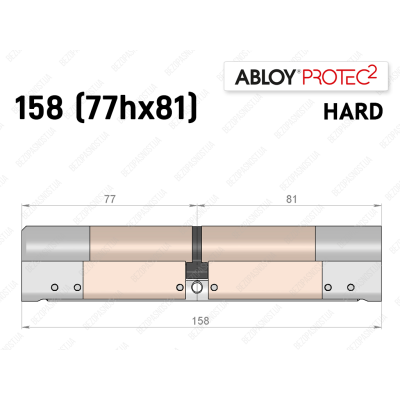 Цилиндр ABLOY PROTEC-2 HARD 158 мм (77Hx81), ключ-ключ