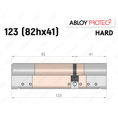 Циліндр ABLOY PROTEC-2 HARD 123 мм (82Hx41), ключ-ключ