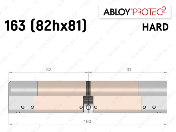 Цилиндр ABLOY PROTEC-2 HARD 163 мм (82Hx81), ключ-ключ