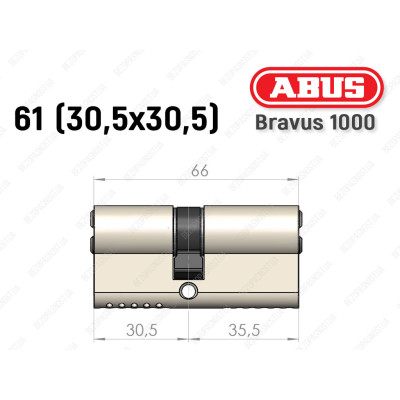 Циліндр ABUS BRAVUS 1000 Compact, ключ-ключ, 60 мм (30х30)