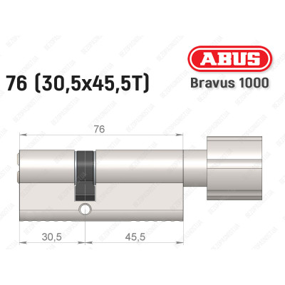 Циліндр ABUS BRAVUS 1000 Compact, з тумблером, 75 мм (30х45Т)