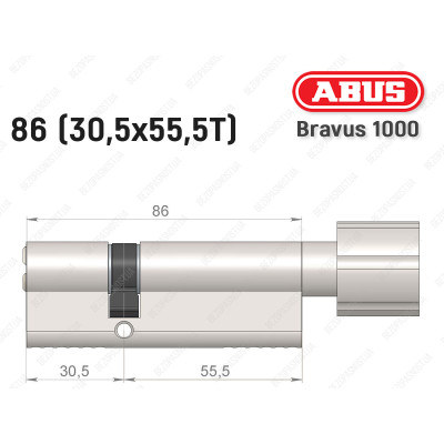 Цилиндр ABUS BRAVUS 1000 Compact, с тумблером, 85 мм (30х55Т)