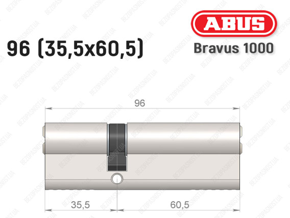 Цилиндр ABUS BRAVUS 1000 Compact, ключ-ключ, 95 мм (35х60)