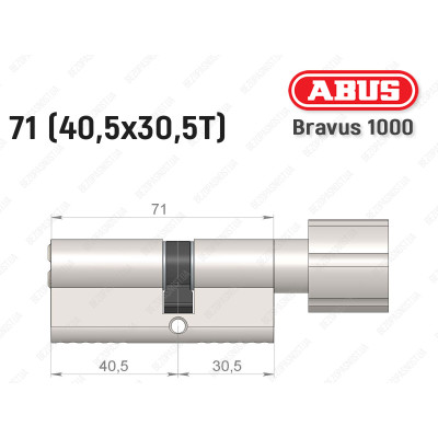 Цилиндр ABUS BRAVUS 1000 Compact, с тумблером, 70 мм (40х30Т)