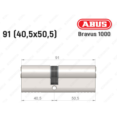 Цилиндр ABUS BRAVUS 1000 Compact, ключ-ключ, 90 мм (40х50)