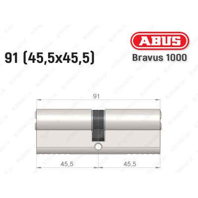 Цилиндр ABUS BRAVUS 1000 Compact, ключ-ключ, 90 мм (45х45)