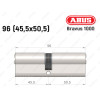 Цилиндр ABUS BRAVUS 1000 Compact, ключ-ключ, 95 мм (45х50)