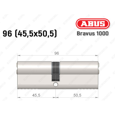 Цилиндр ABUS BRAVUS 1000 Compact, ключ-ключ, 95 мм (45х50)