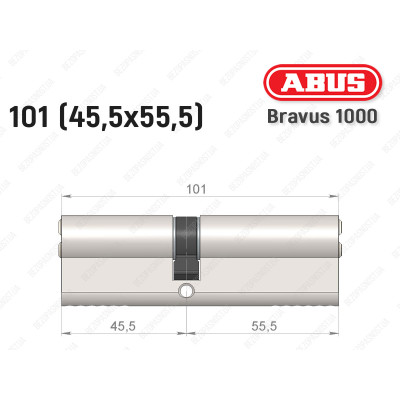 Цилиндр ABUS BRAVUS 1000 Compact, ключ-ключ, 100 мм (45х55)