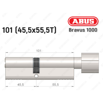Цилиндр ABUS BRAVUS 1000 Compact, с тумблером, 100 мм (45х55Т)