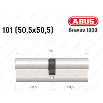 Цилиндр ABUS BRAVUS 1000 Compact, ключ-ключ, 100 мм (50х50)