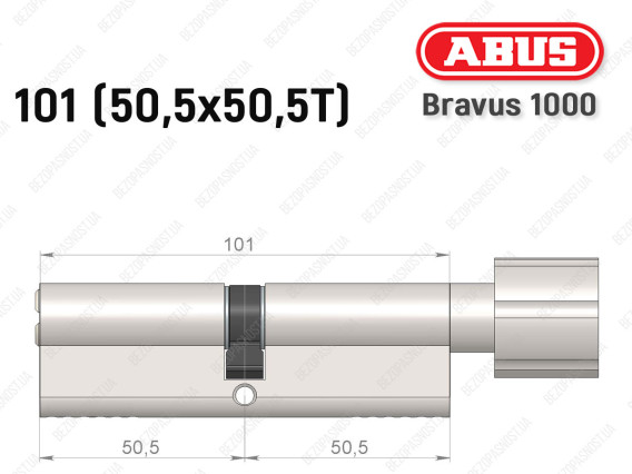 Цилиндр ABUS BRAVUS 1000 Compact, с тумблером, 100 мм (50х50Т)