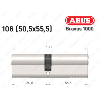 Цилиндр ABUS BRAVUS 1000 Compact, ключ-ключ, 105 мм (50х55)
