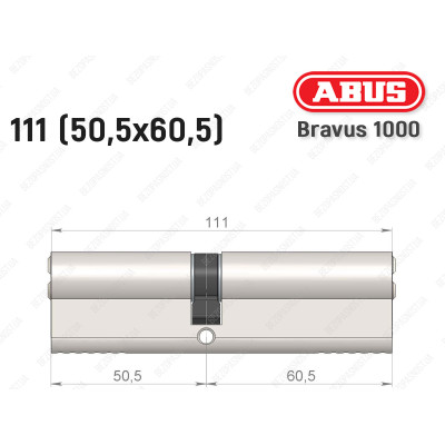 Цилиндр ABUS BRAVUS 1000 Compact, ключ-ключ, 110 мм (50х60)