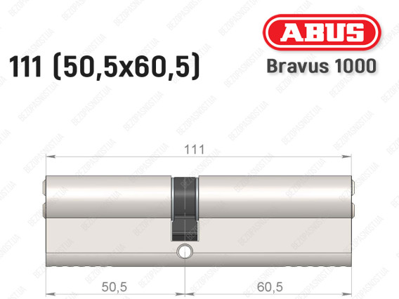 Цилиндр ABUS BRAVUS 1000 Compact, ключ-ключ, 110 мм (50х60)