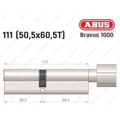 Циліндр ABUS BRAVUS 1000 Compact, з тумблером, 110 мм (50х60Т)