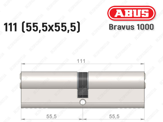 Цилиндр ABUS BRAVUS 1000 Compact, ключ-ключ, 110 мм (55х55)
