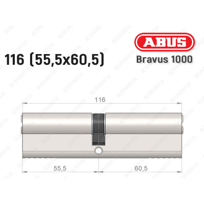 Цилиндр ABUS BRAVUS 1000 Compact, ключ-ключ, 115 мм (55х60)